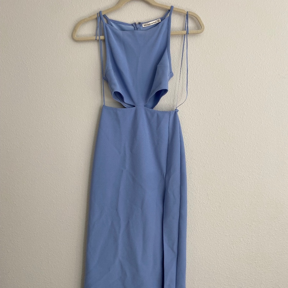 Boatneck Side Cutout Midi Dress